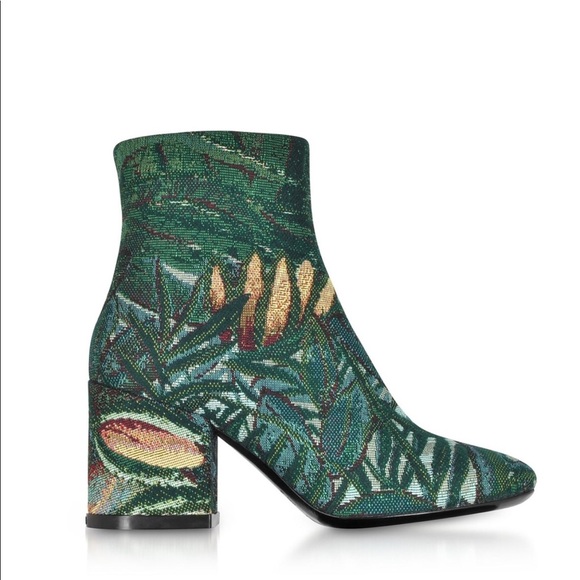 KENZO WOMEN'S ANKLE BOOTS GREEN FABRIC - Picture 3 of 8